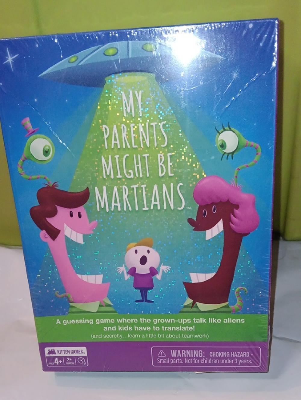 #123 My Parents Might Be Martians Kids Party Game - Blue